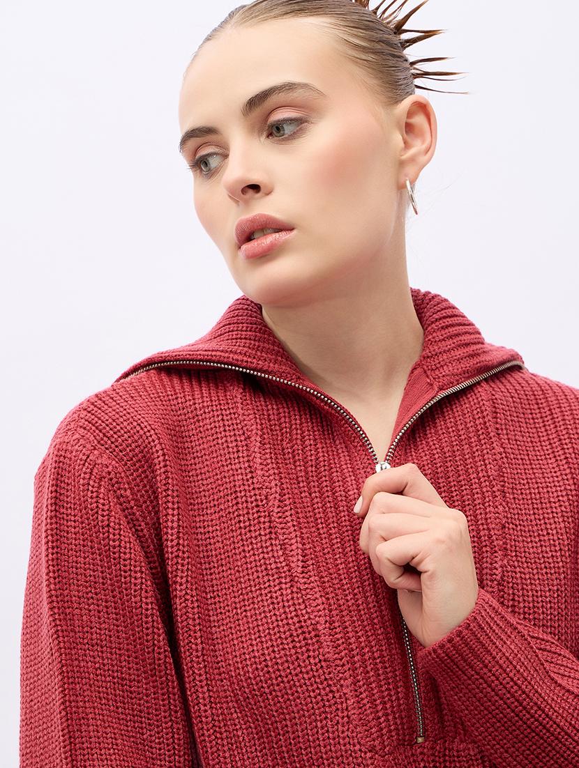 women acrylic long sleeve pullover - 21695370 - Standard Image - 5