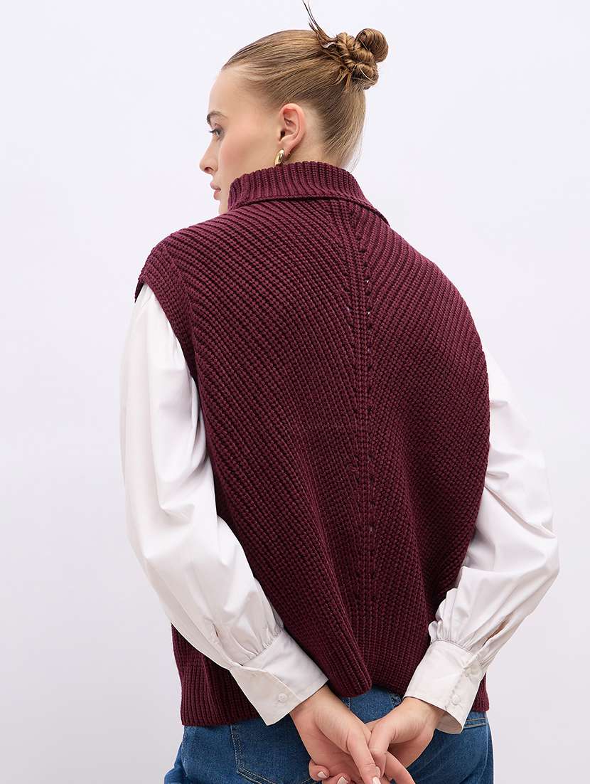 women self design sleeveless pullover - 21695377 -  Standard Image - 3