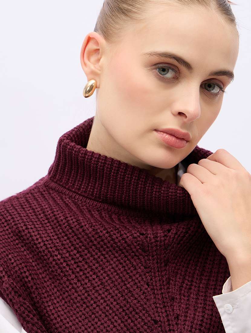 women self design sleeveless pullover - 21695377 -  Standard Image - 5