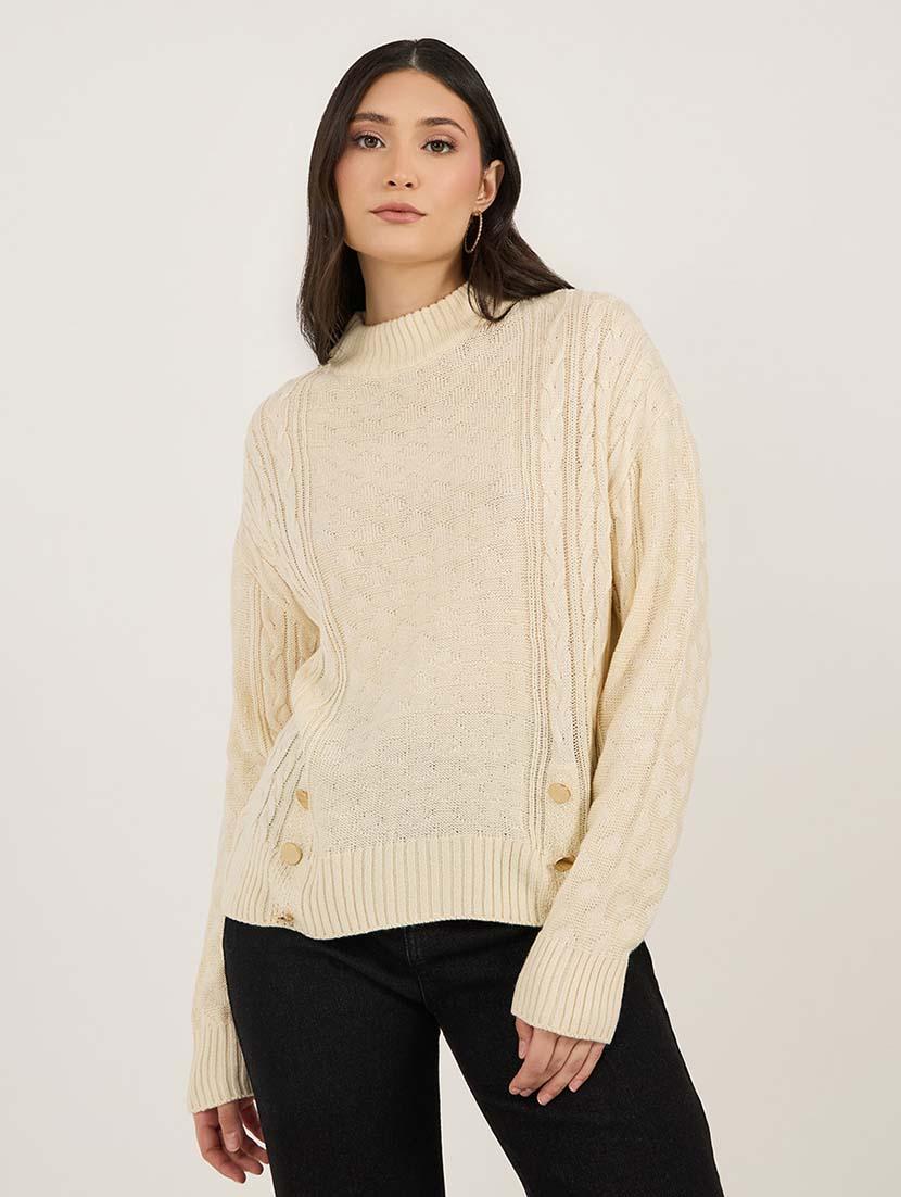 women acrylic long sleeve pullover - 21695385 -  Zoom Image - 0