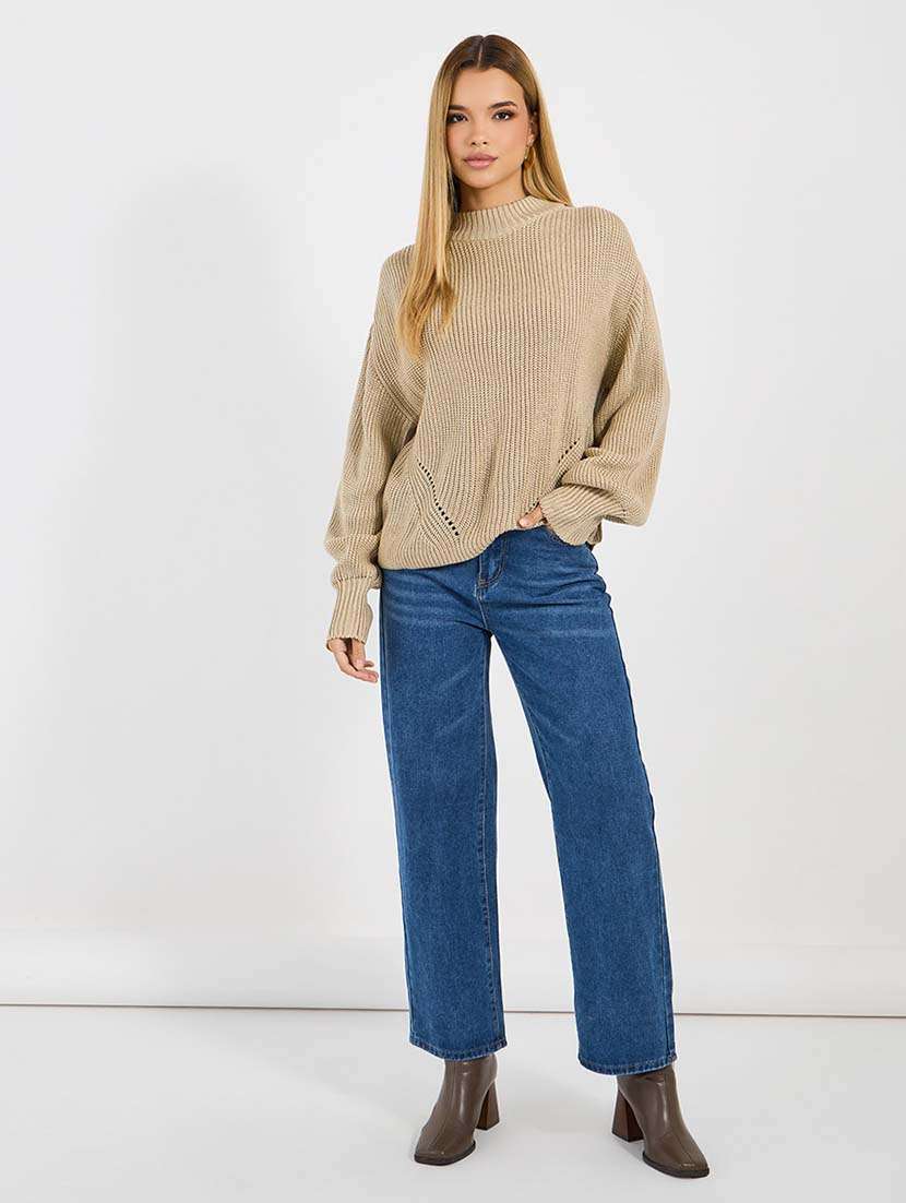 women acrylic long sleeve pullover - 21695390 -  Standard Image - 3