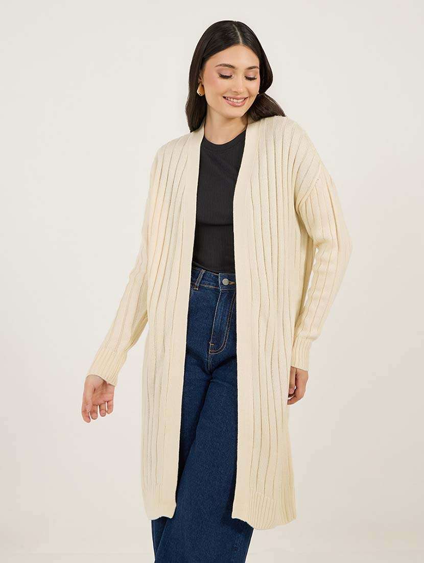 women self design long sleeve winter shrug