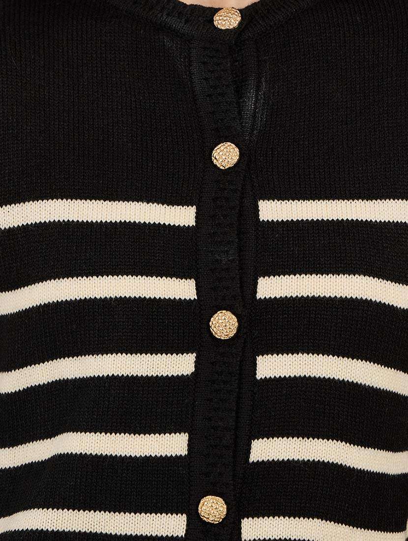 women striped long sleeve cardigan - 21695398 - Standard Image - 3
