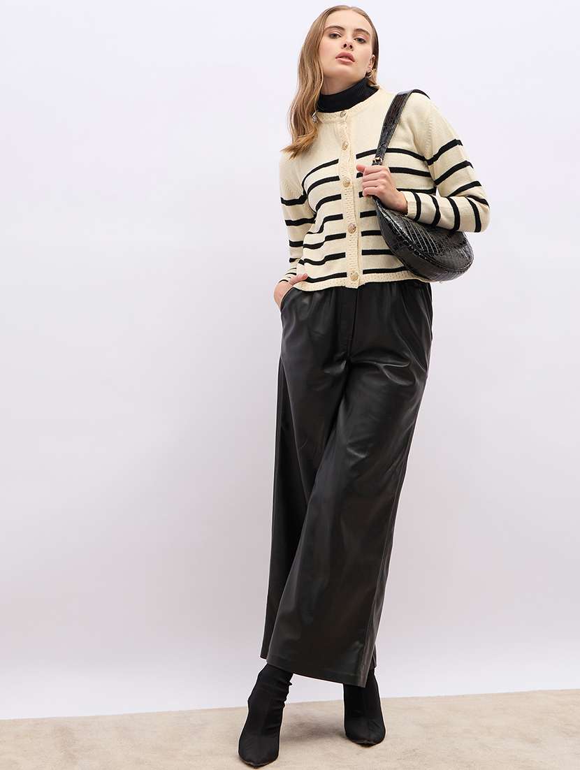 women striped long sleeve cardigan - 21695399 -  Standard Image - 3