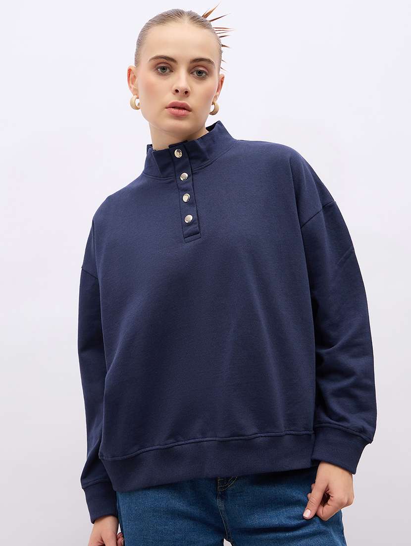 women long sleeves plain sweatshirt