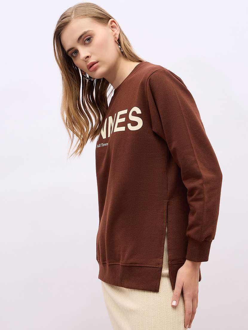 women back print long sleeve sweatshirt