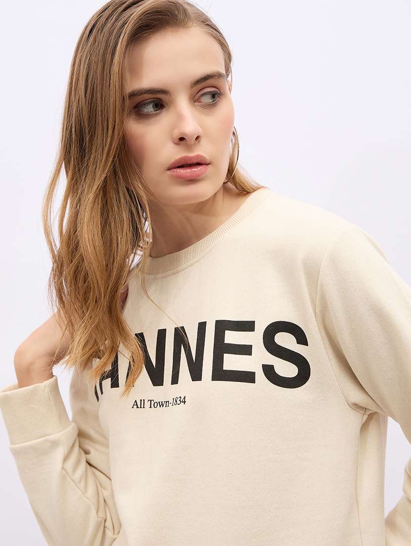 women front print long sleeve sweatshirt - 21695433 -  Standard Image - 5