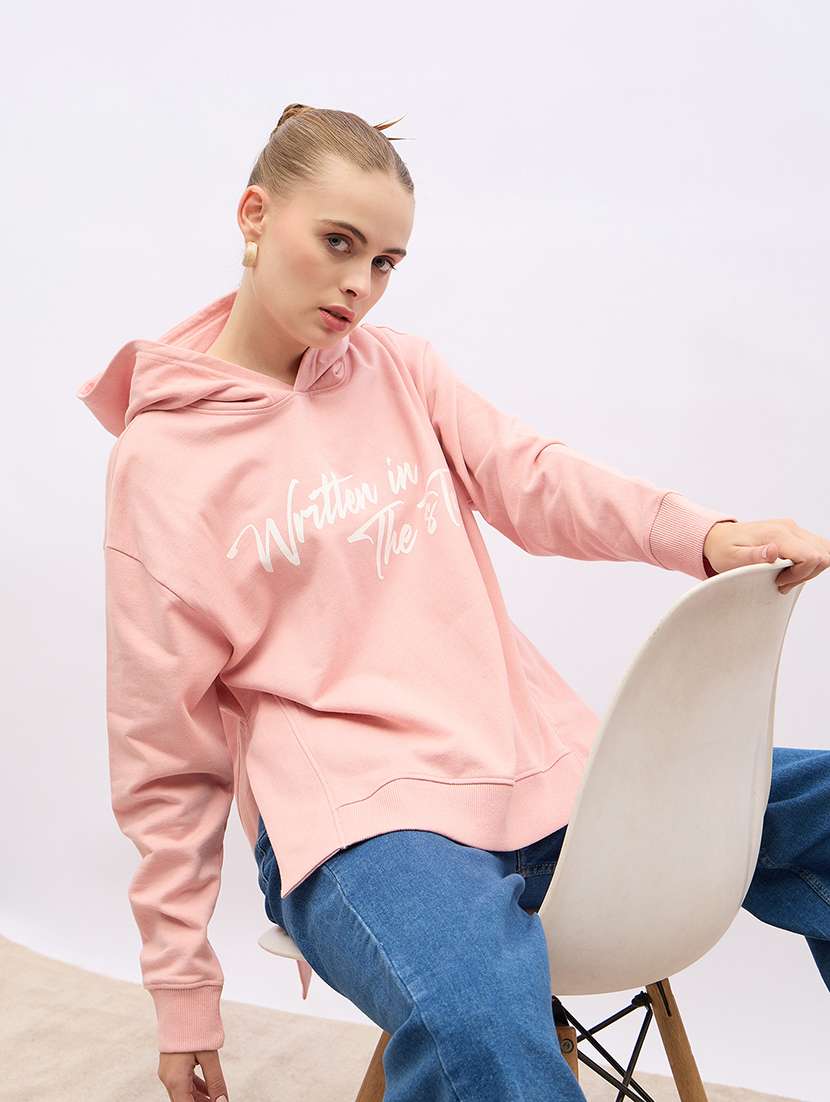 women chest print long sleeve sweatshirt - 21695434 -  Standard Image - 3