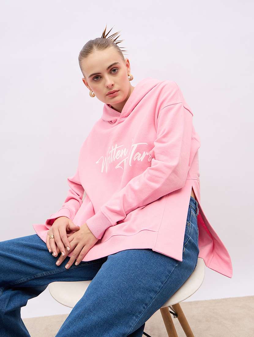 women chest print long sleeve sweatshirt - 21695435 -  Standard Image - 3