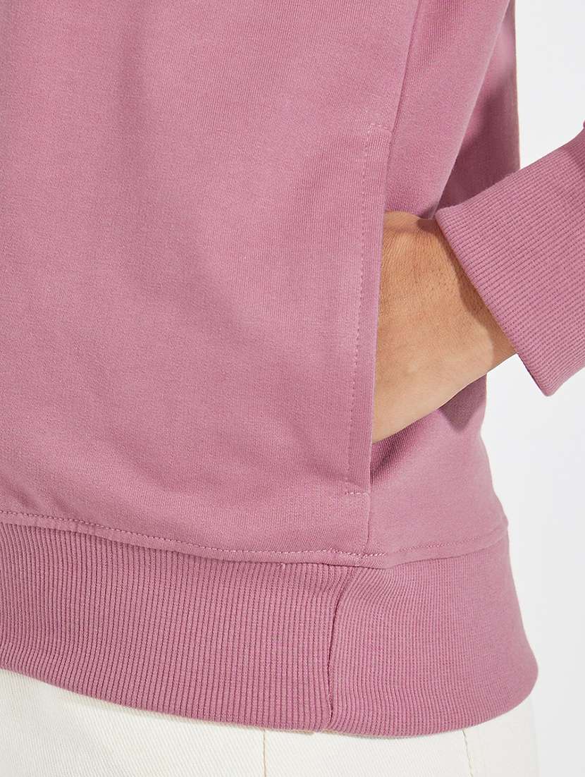 women solid long sleeve sweatshirt - 21695437 - Standard Image - 3