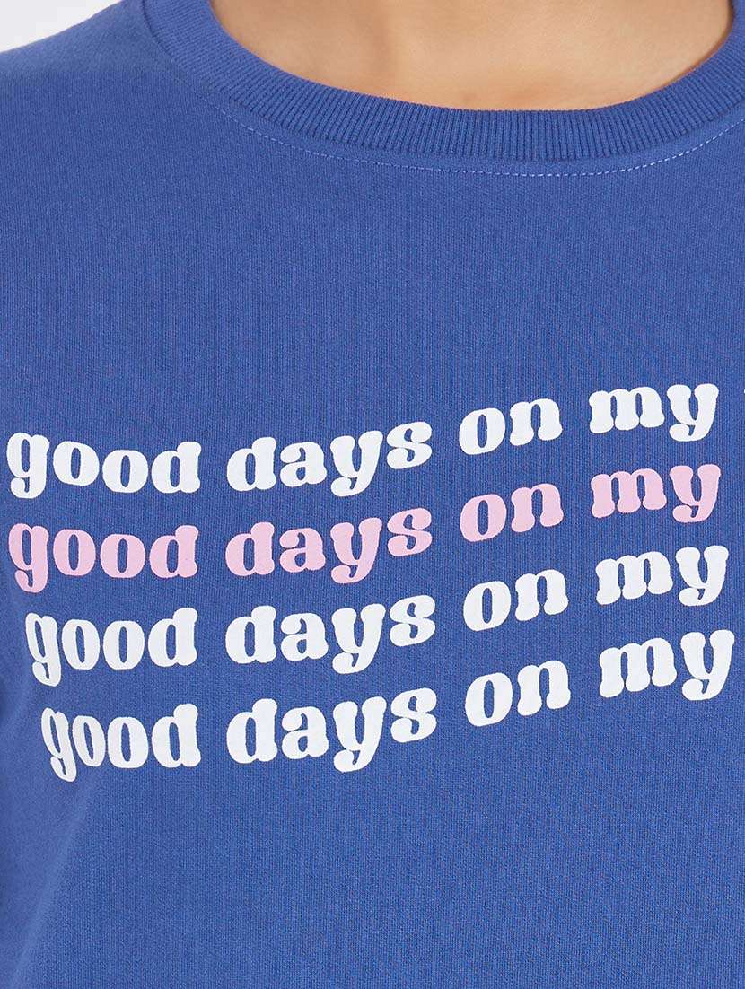 women chest print long sleeve sweatshirt - 21695439 -  Standard Image - 3