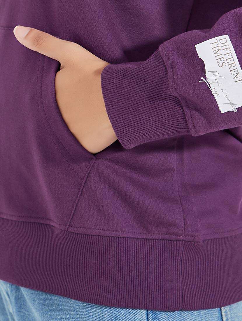 women long sleeves plain sweatshirt - 21695441 - Standard Image - 3