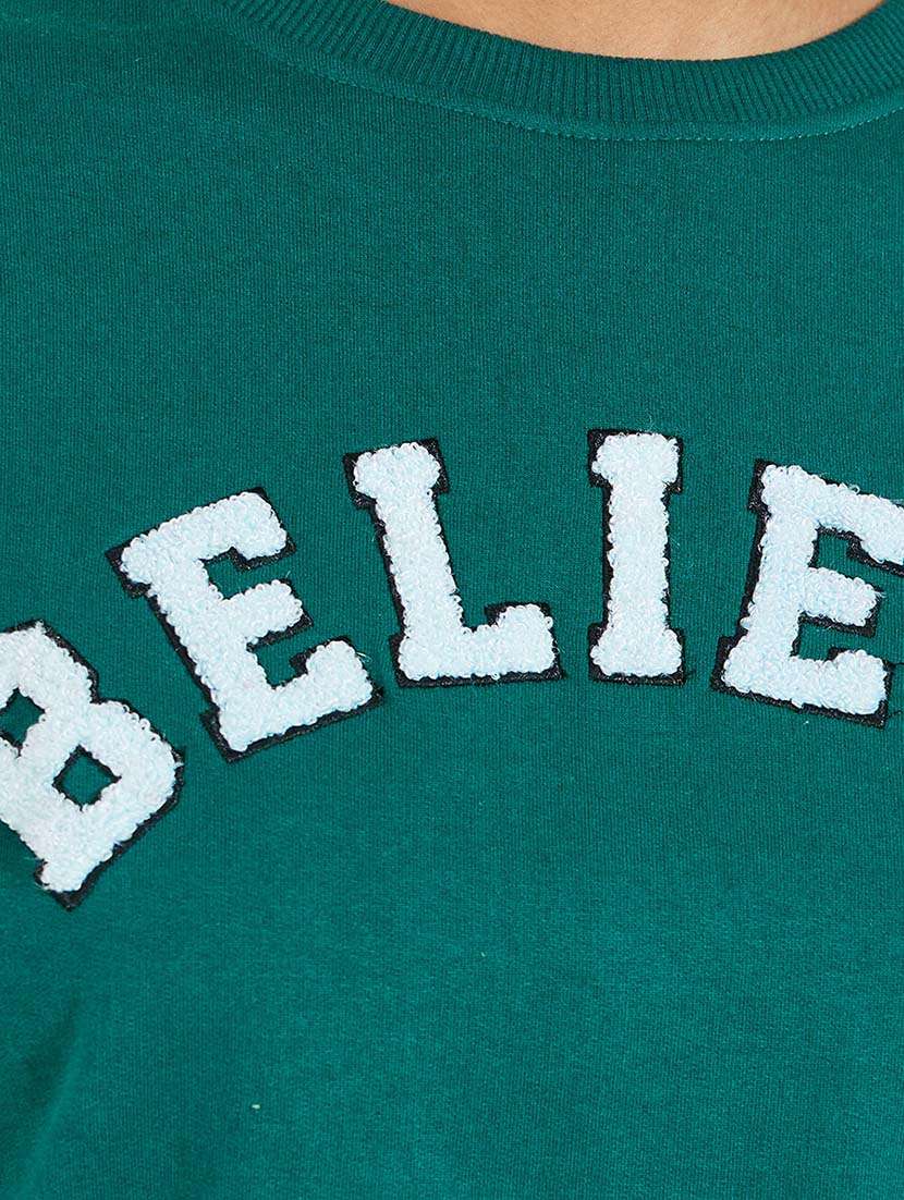 women chest print long sleeve sweatshirt - 21695442 -  Standard Image - 3