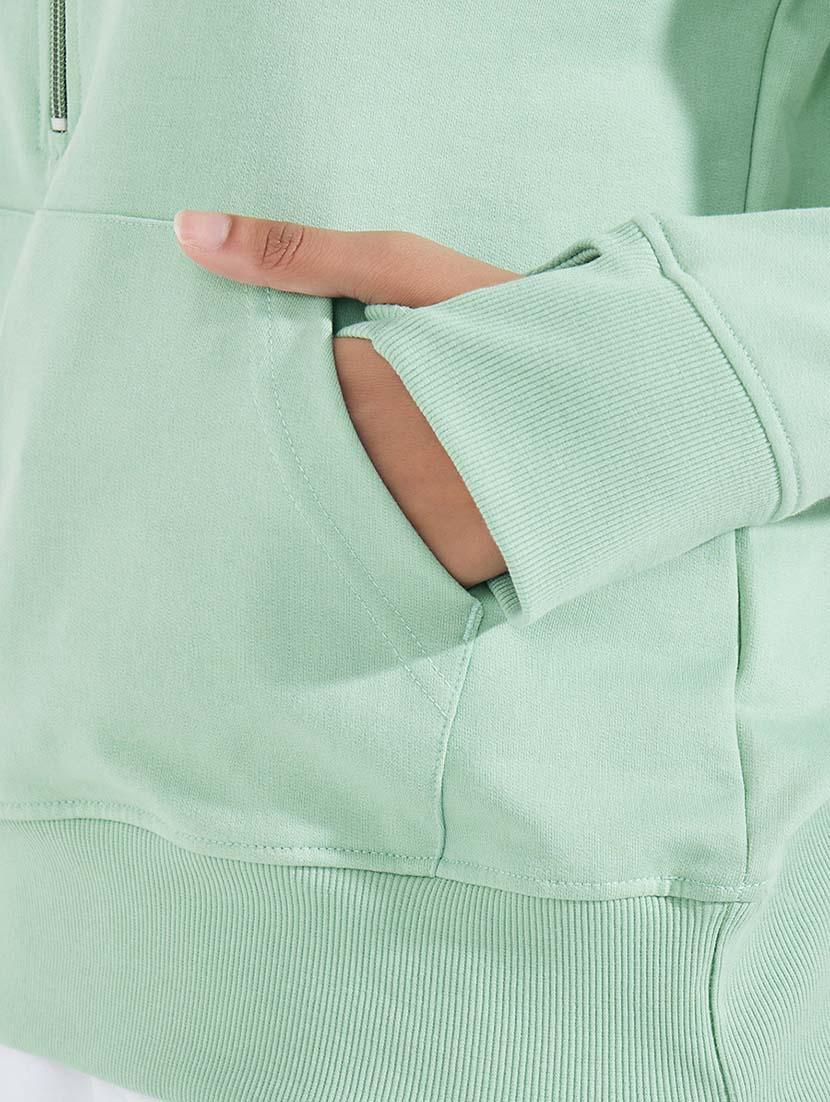 women solid long sleeve sweatshirt - 21695448 - Standard Image - 3