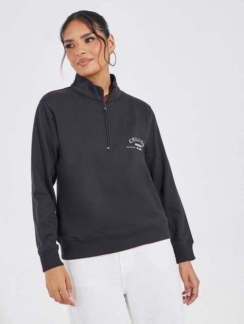 women solid long sleeve sweatshirt - 21695451 - Standard Image - 0