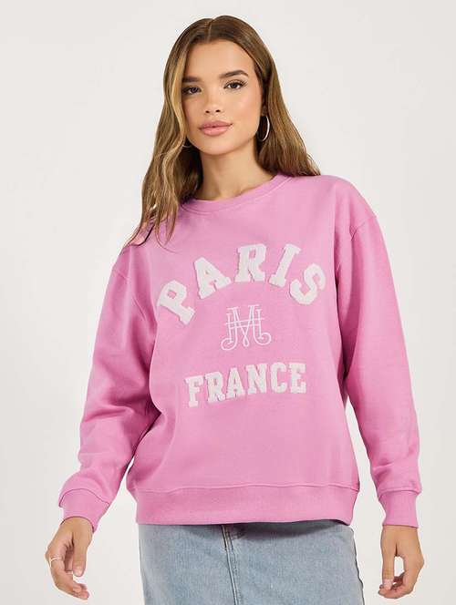 women front print long sleeve sweatshirt - 21695464 -  Standard Image - 0