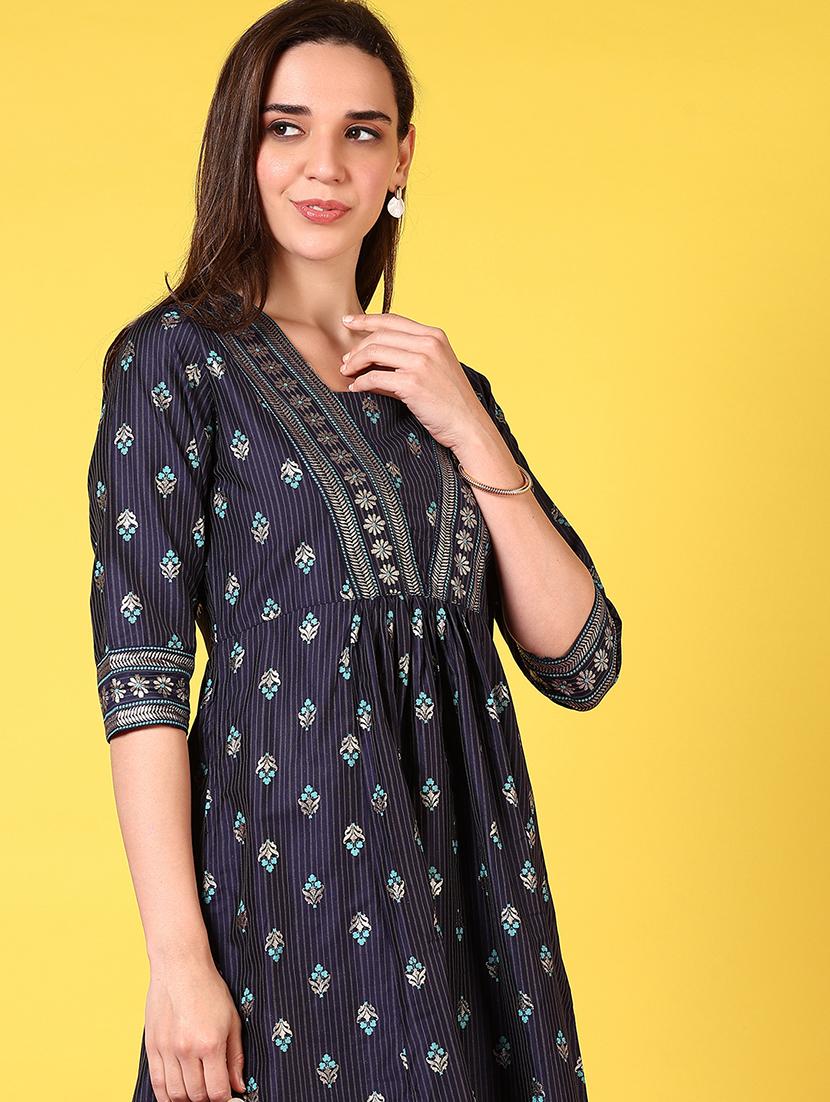 women self design flared kurta - 21695488 - Standard Image - 3