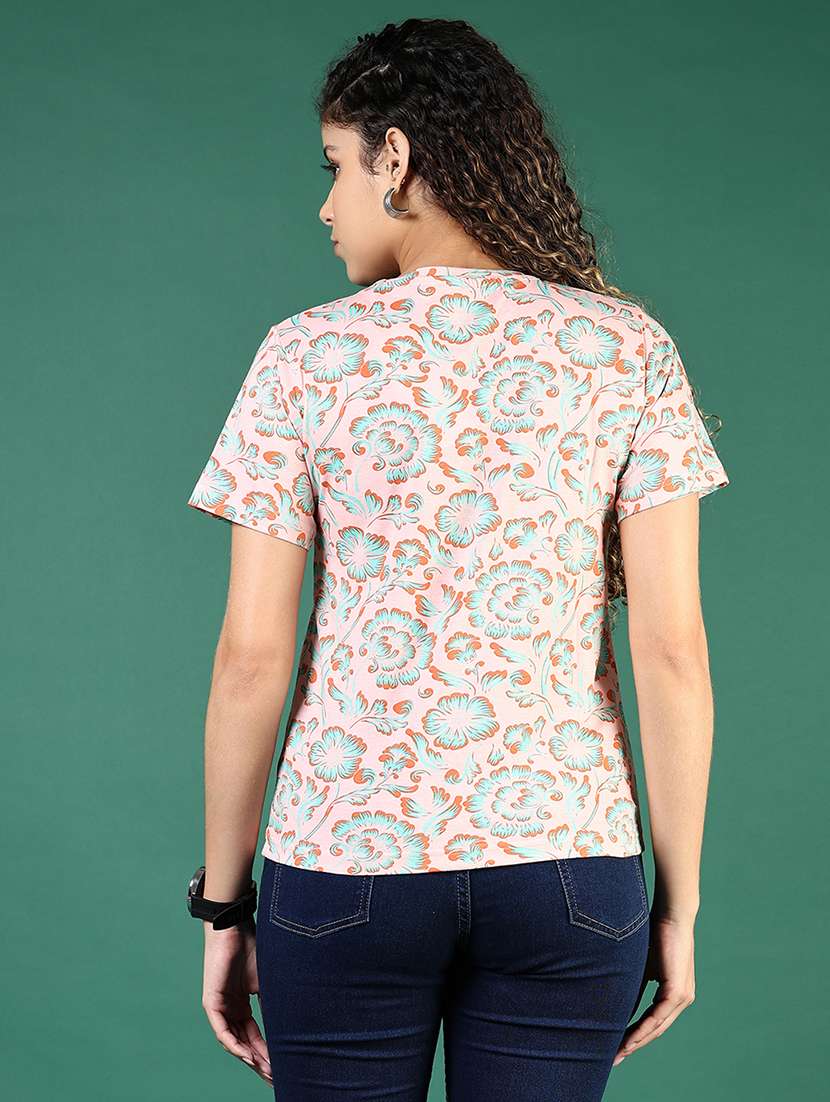 women printed short sleeve regular fit t-shirt - 21695496 -  Standard Image - 3