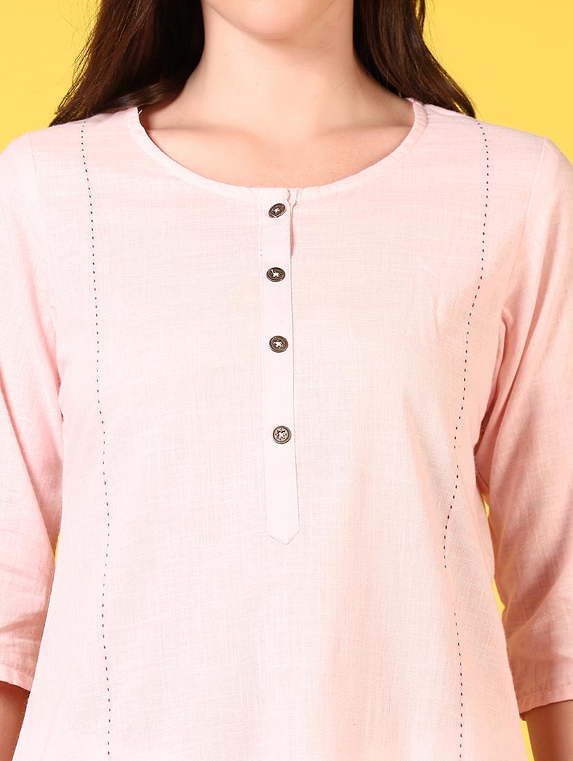 women round neck solid straight kurta - 21695506 - Standard Image - 5