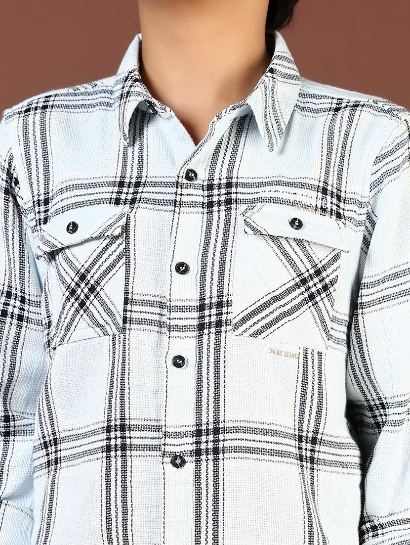 boys checkered long sleeve casual shirt - 21695554 - Standard Image - 5