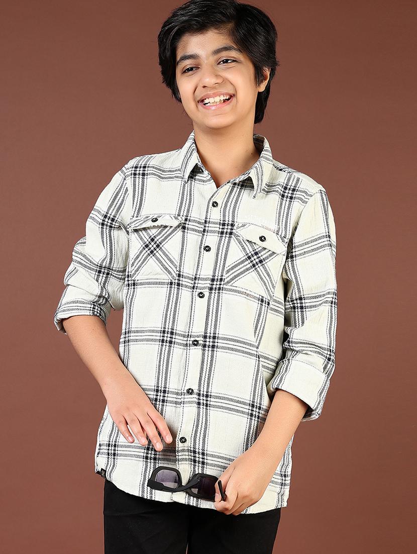 boys checkered long sleeve casual shirt - 21695557 - Zoom Image - 0