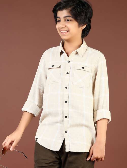boys checkered long sleeve casual shirt - 21695558 -  Standard Image - 0