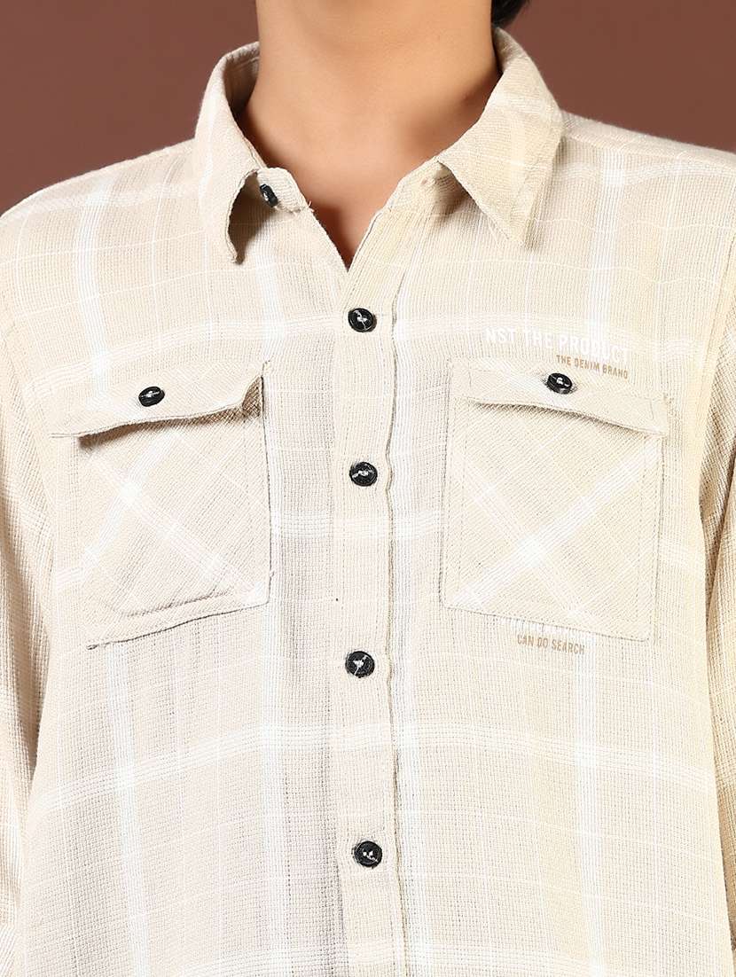 boys checkered long sleeve casual shirt - 21695558 - Standard Image - 5