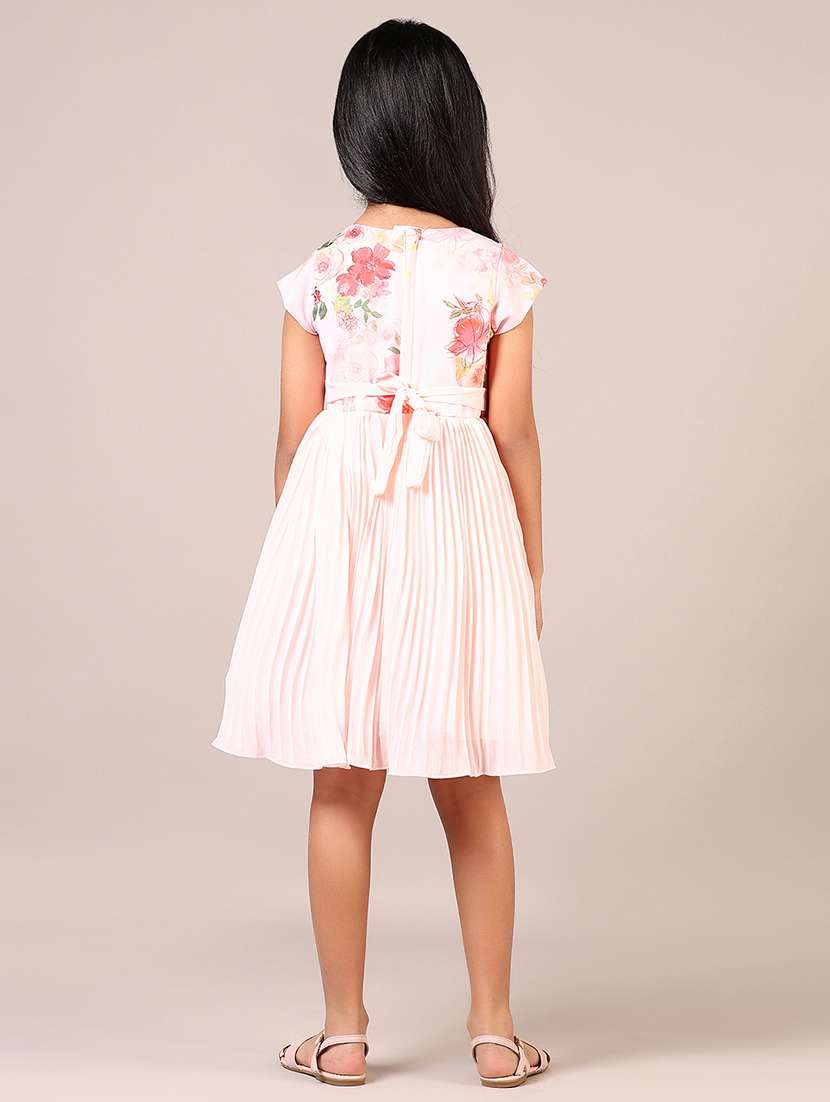 girls floral print short sleeves frock - 21695589 - Standard Image - 3