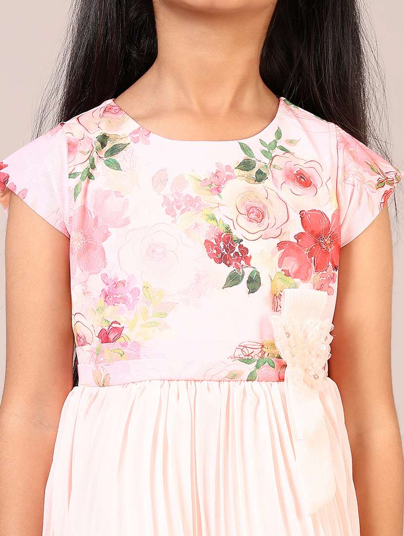 girls floral print short sleeves frock - 21695589 - Standard Image - 5