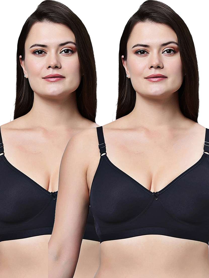 women pack of 2 solid non padded t-shirt bra