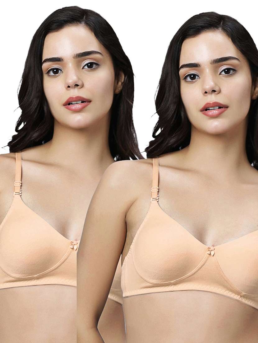 women pack of 2 solid non padded t-shirt bra