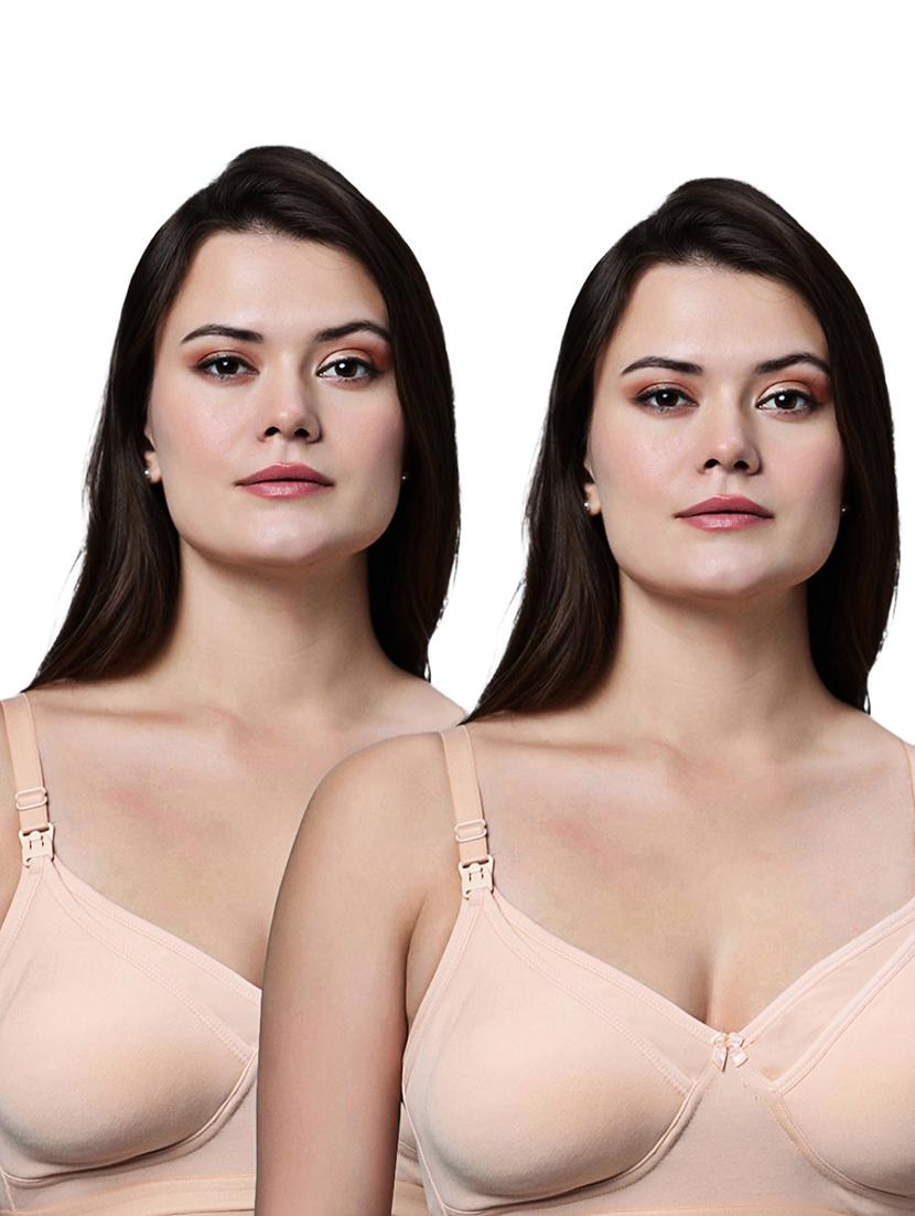 women pack of 2 solid non padded t-shirt bra