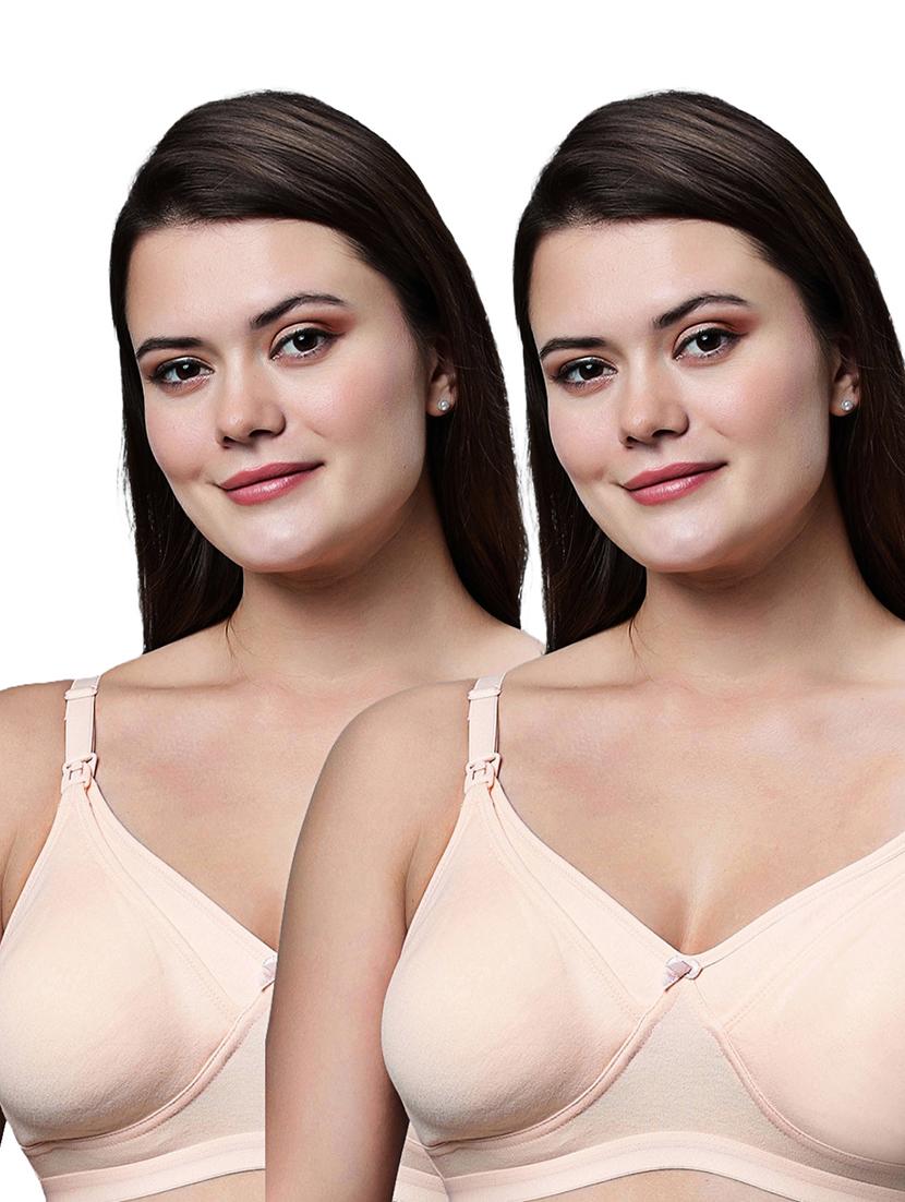 women pack of 2 solid non padded t-shirt bra