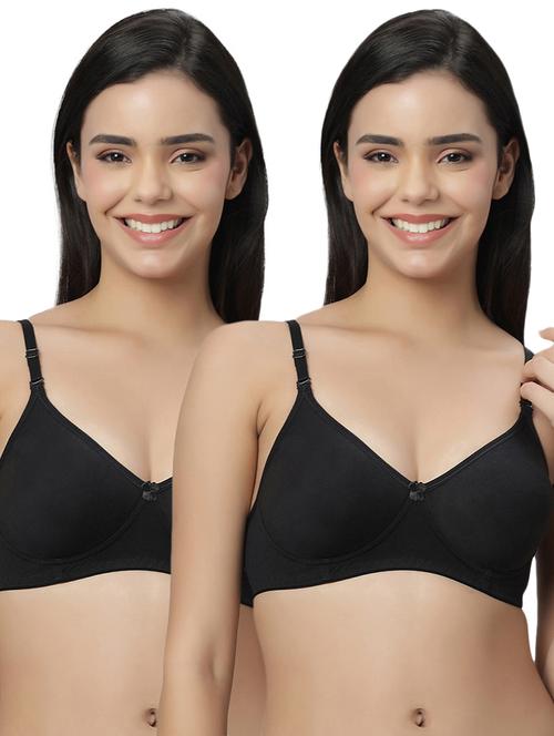 women pack of 2 solid t-shirt bra - 21695863 - Standard Image - 0