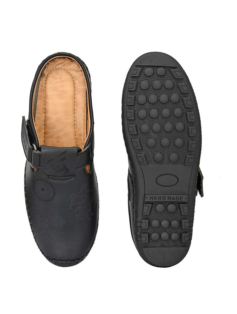 black synthetic slip on sandals - 21695958 -  Standard Image - 3