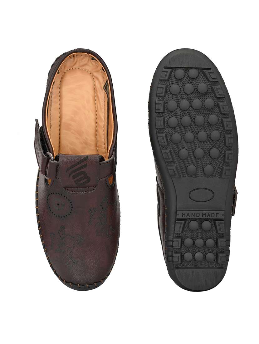 brown synthetic slip on sandals - 21695959 -  Standard Image - 3