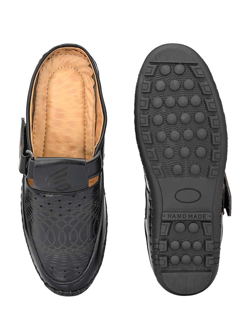 black synthetic slip on sandals - 21695960 -  Standard Image - 3