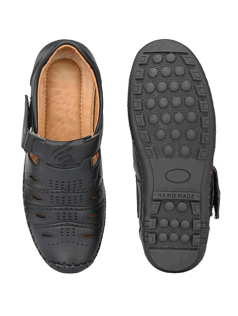 black synthetic slip on sandals - 21695961 -  Standard Image - 5