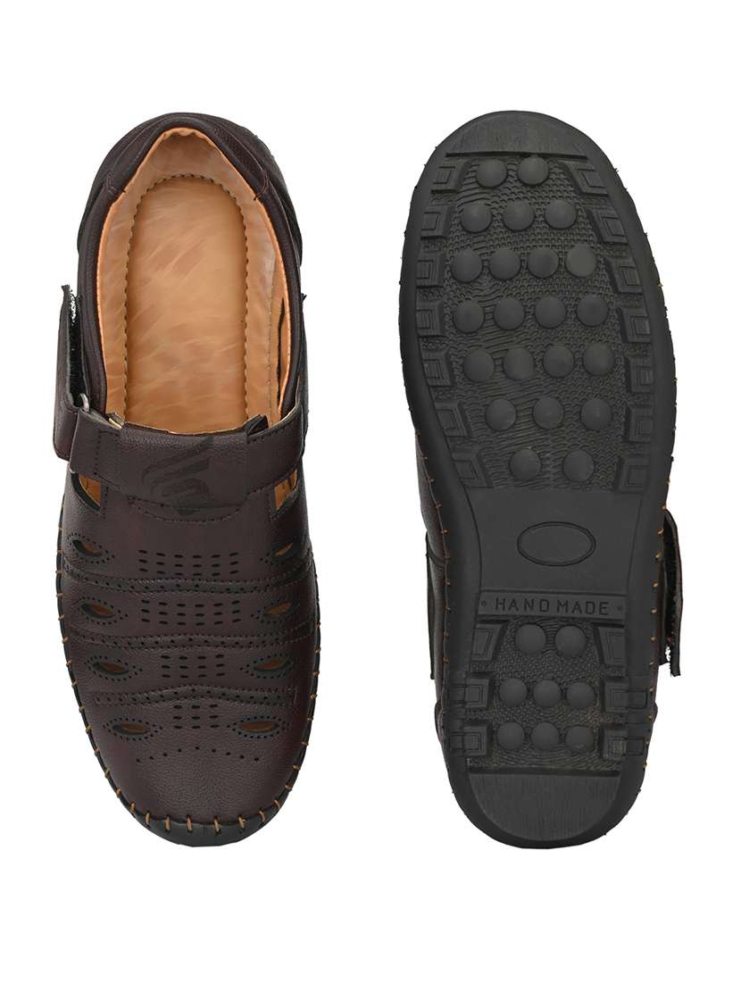 brown synthetic slip on sandals - 21695962 -  Standard Image - 5