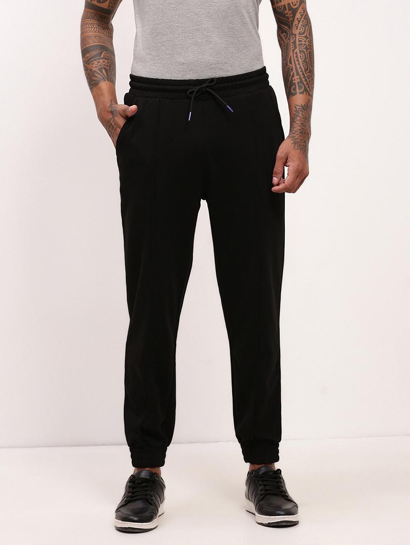 men black solid mid rise jogger - 21695994 - Zoom Image - 0