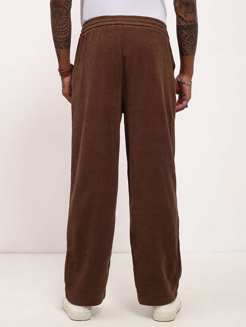 men solid regular fit full length track pants - 21696009 -  Standard Image - 3