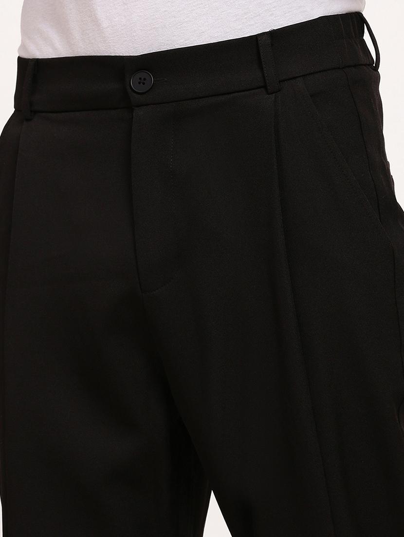 men black solid ankle length korean pants - 21696011 - Standard Image - 5