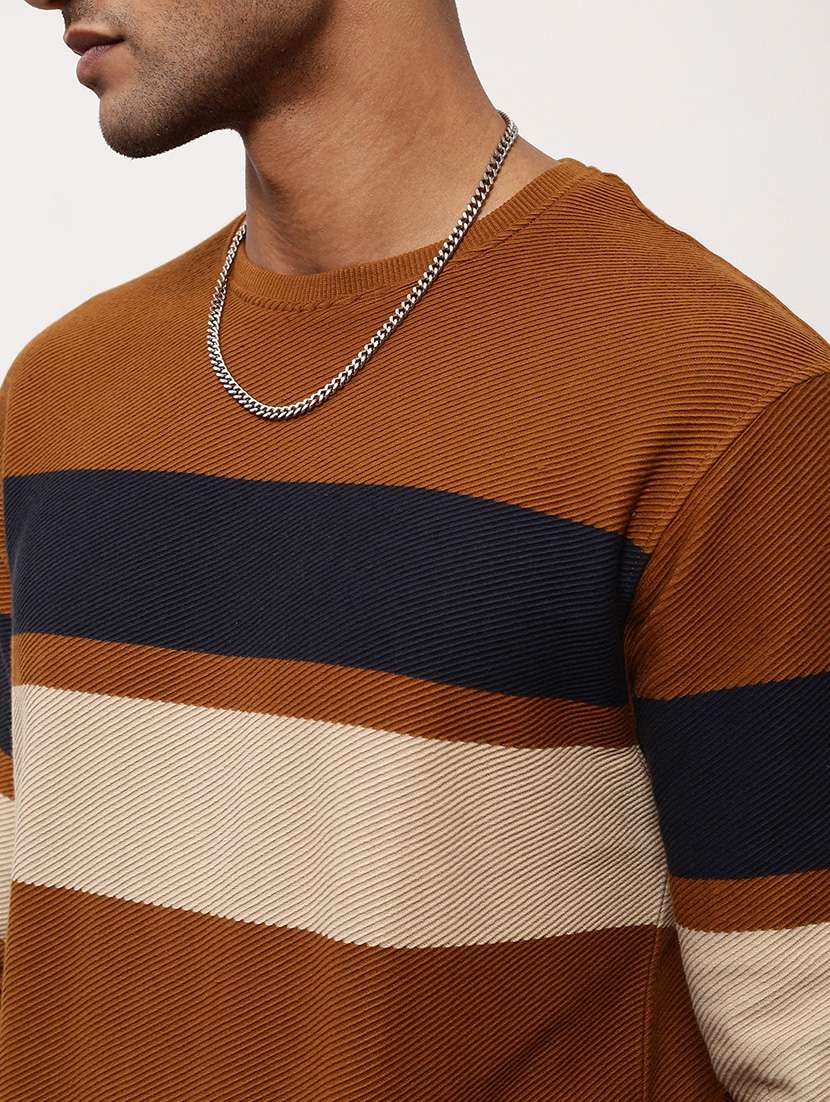 men color block long sleeve pullover - 21696050 -  Standard Image - 5