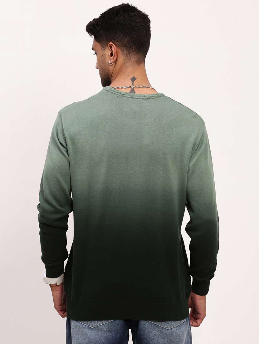 men green ombre long sleeve pullover - 21696051 -  Standard Image - 3