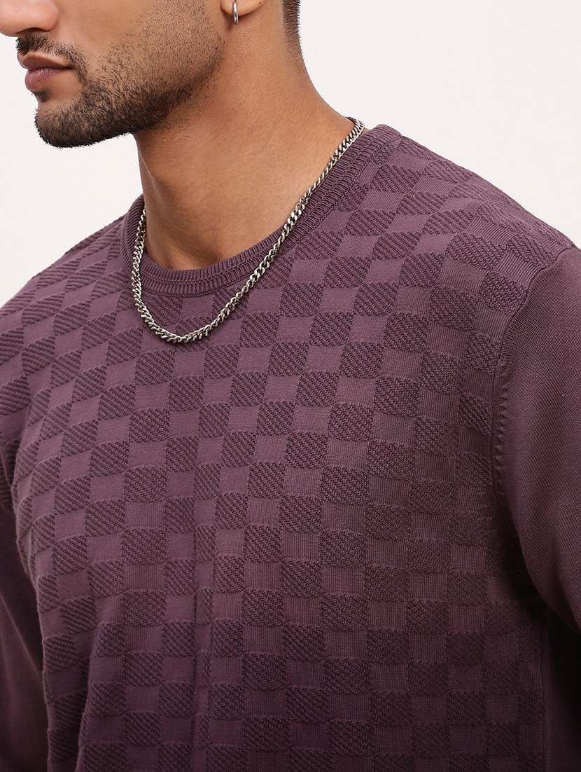 men purple ombre long sleeve pullover - 21696053 -  Standard Image - 5