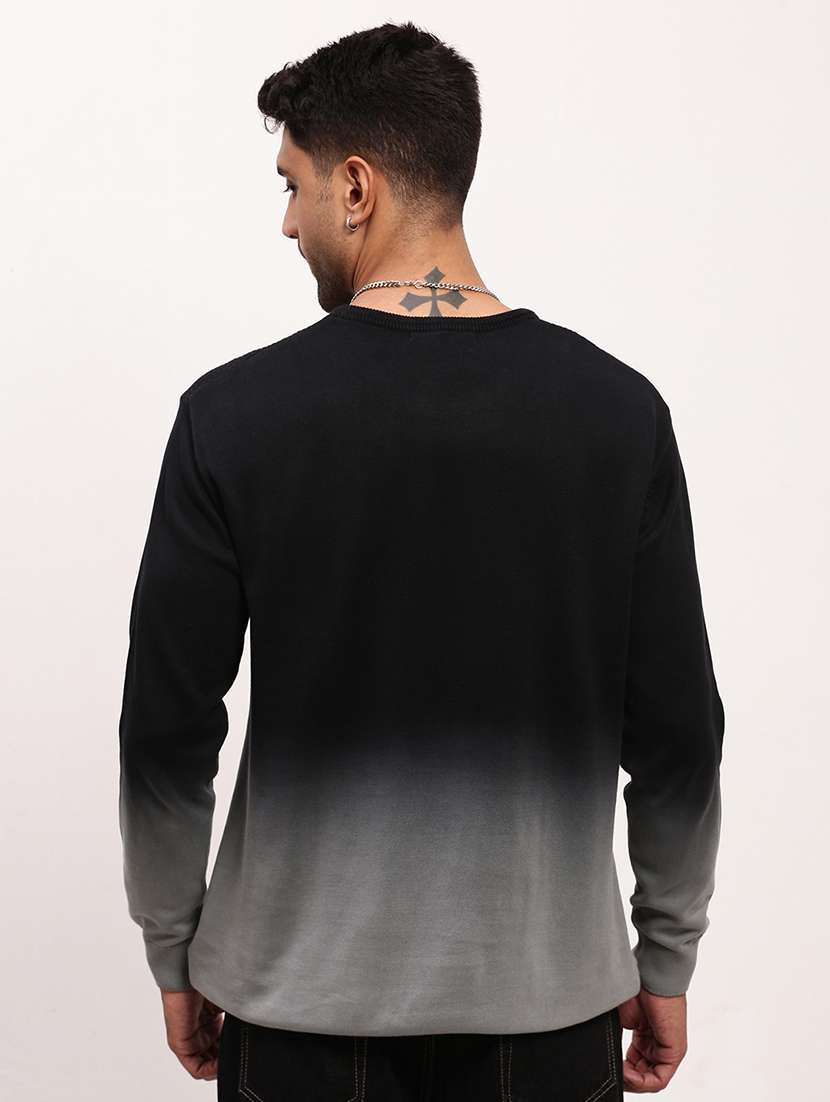 men black ombre long sleeve pullover - 21696054 -  Standard Image - 3