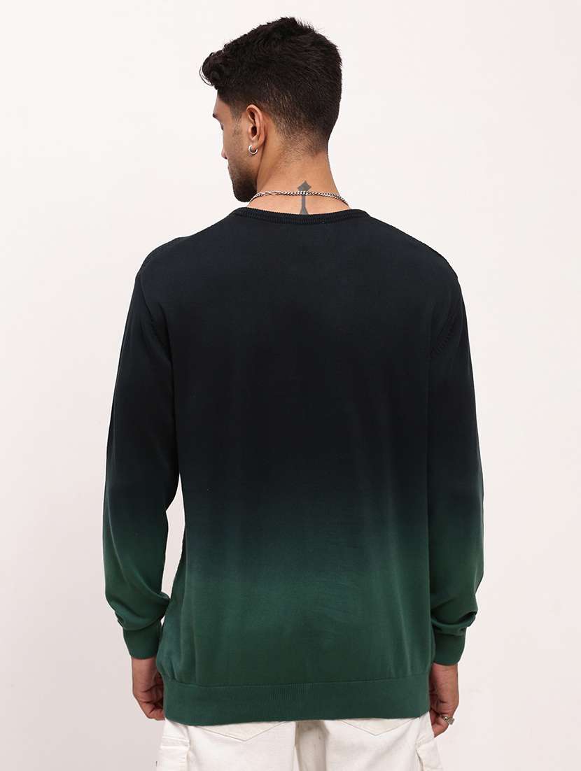 men green ombre long sleeve pullover - 21696056 -  Standard Image - 3