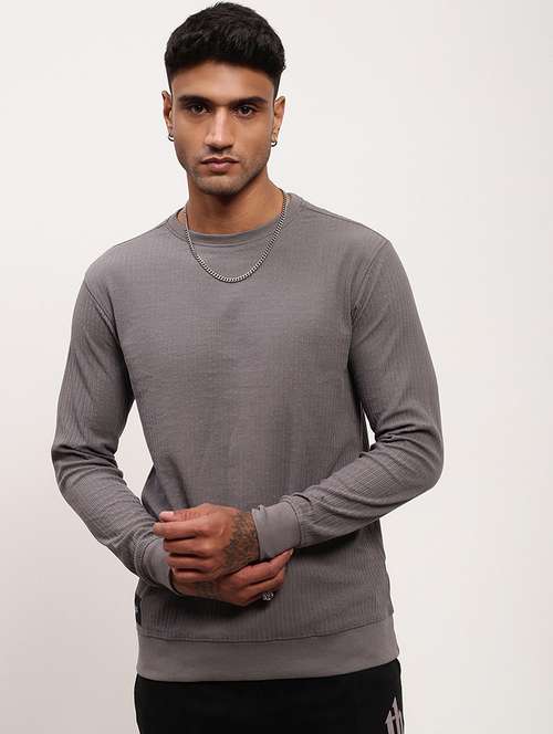 men solid long sleeve sweatshirt - 21696063 -  Standard Image - 0