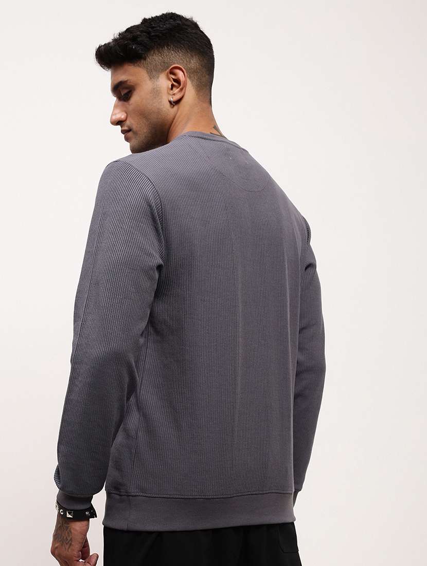 men solid long sleeve sweatshirt - 21696067 -  Standard Image - 3