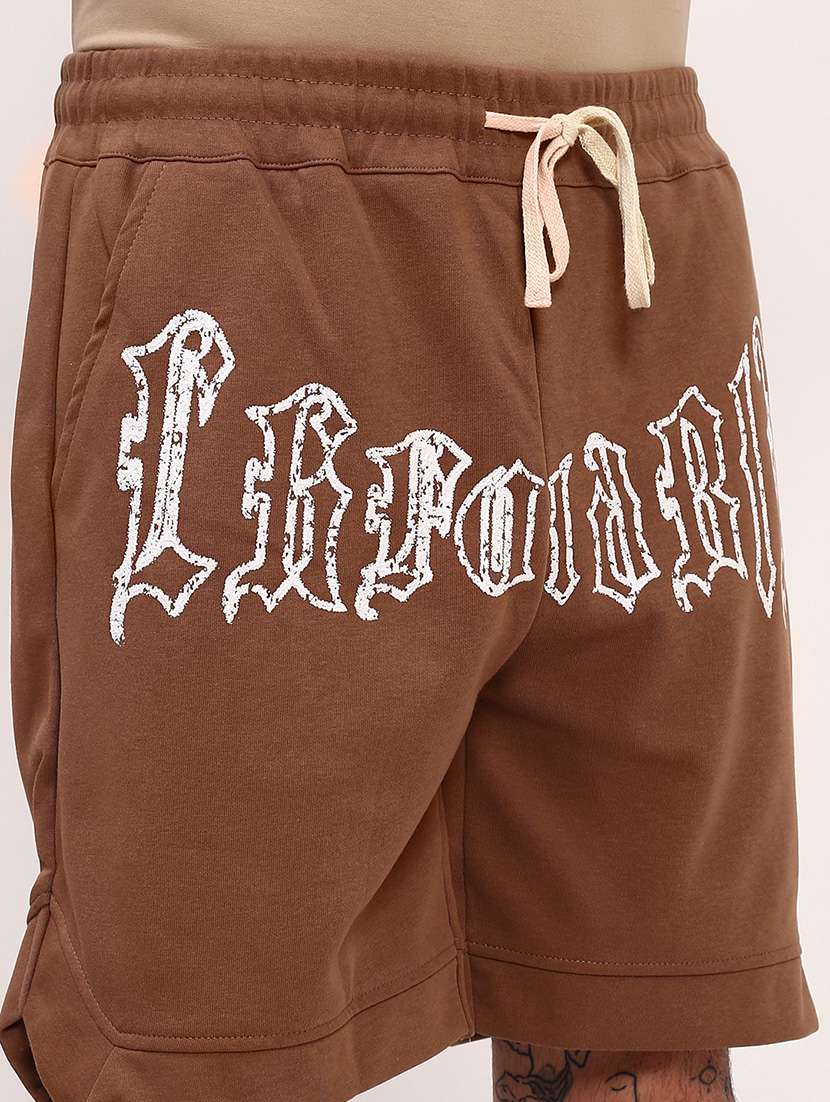 men typographic mid rise regular fit shorts - 21696071 -  Standard Image - 5
